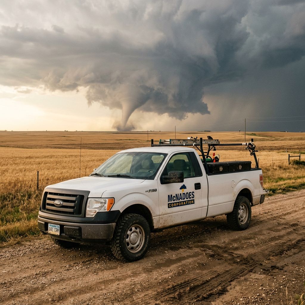 McNadoes truck on-site during an active deployment